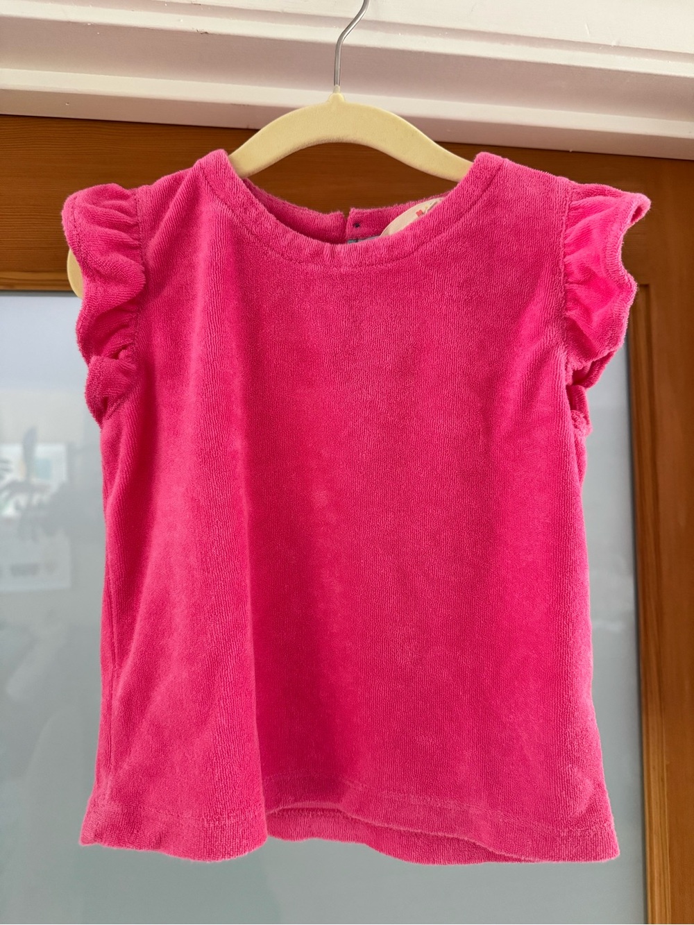 Mini Boden Hot Pink Terry Flutter Sleeve Tank Top